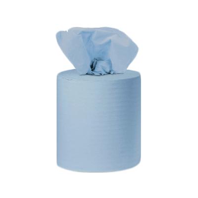 China Strong pulling force/professional wholesale cheap basic disposable blue centrefeed absorbent/soft paper towels rolls for sale