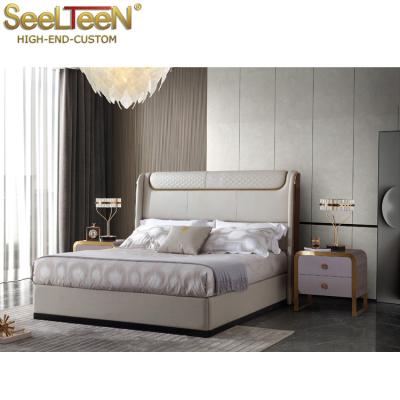 China Luxury High End Ins Style Apartment Bedroom Furniture Custom Design With Beside Table for sale