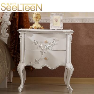 China Modern European Style Wooden Brown Hotel Furniture Nordic Bedside Table for sale