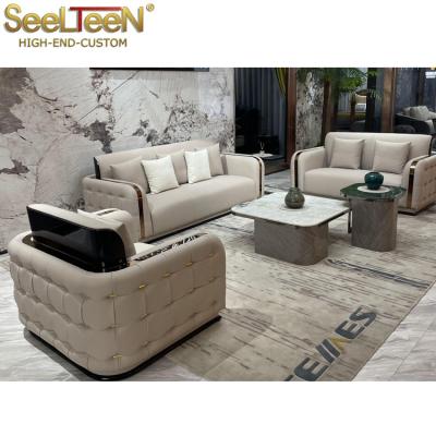 China Chesterfield Modern Luxury Wood Sofa KTV Living Room Genuine Royal Mid Century Hotel Furniture Sofa for sale