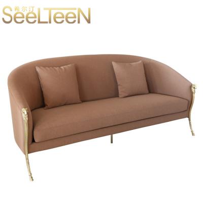 China Wholesale 2021new style modern sectional gold brass leg sofas fabric velvet sofa furniture for sale