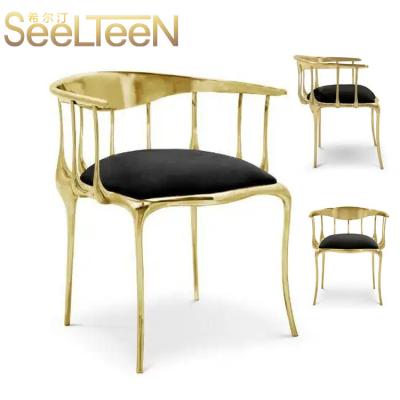 China Modern Leisure Bedroom Furniture Royal Gold Brass Chair for sale