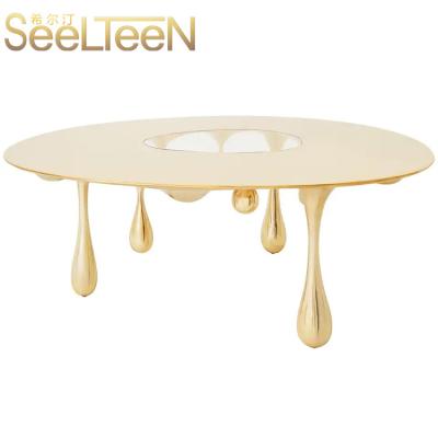 China Brass Water Droplets Shape Brass Home Furniture Living Dining / Coffee Table for sale