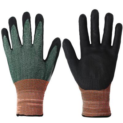 China Anti Slip PU Coated Safety Working Hand Gloves , Anti-Cut Safety Gloves for sale