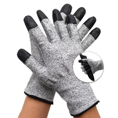 China OEM ODM HPPE Level 5 Anti Cut Anti Cut Safety Protection Heavy Duty Hand Gloves Anti Cut Work Gloves With Finger Nitrile Coated for sale