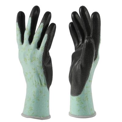 China Non Slipn Antimicrobial Reusable Gloves PU Coated Bamboo Fiber Knitted Work Gardening Gloves for sale