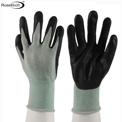 China Breathable& No Slip& Super grip& Softable Environmental Protection Antibacterial Bamboo Fiber Micro-foam Gardening Nitrile Coated Garden Gloves for sale