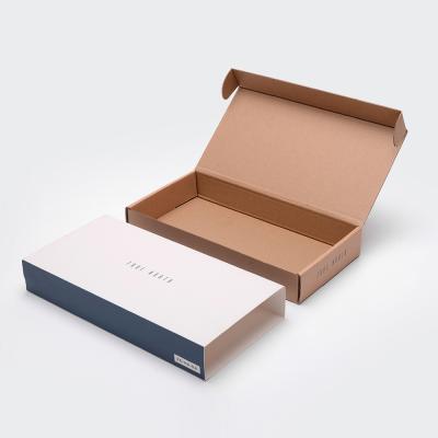 China Custom Logo Box Packaging Printed Corrugated Shipping Recyclable Eco-Friendly White Luxury Clothing Paper Cardboard Ad Box for sale