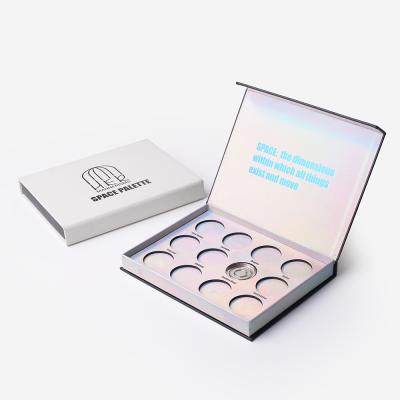 China New Style Handmade Unique Fashion Design Shinny Holographic Eyeshadow Palette Cosmetic Packaging Paper Cardboard Box Rigid Packaging for sale