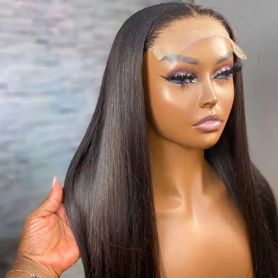 China Body Wave 13x4 13x6 Bone straight glueless lace front wig  transparent hd lace frontal wig peruvian human hair wigs for sale