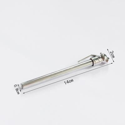 China Tire Pressure Gauge Stainless Steel Body And Metal Nosed For Vehicles 14*2*0.8cm for sale