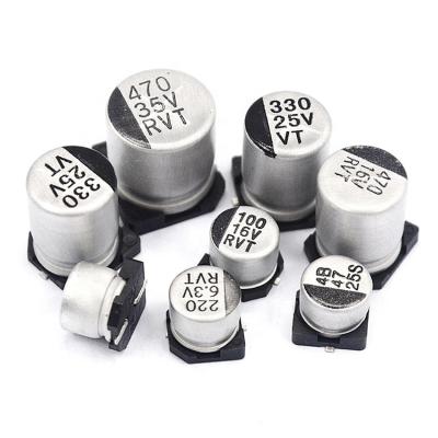 China New standard original electrolytic capacitor 50V220UF SMD volume 10*10.2mm chip capacitors capacitor for sale