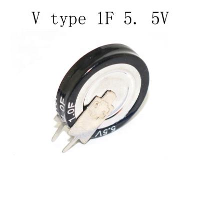 China New standard original type 1f 5.5V farad capacitor double layer capacitor V type 1f 5.5V for sale