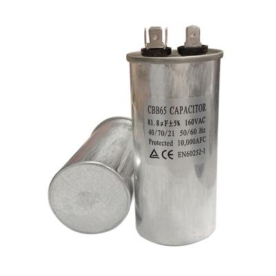 China CBB65 Air Conditioner Capacitor CBB65 Polypropylene Film Capacitor Round 370/440V Aluminum Capacitor for sale