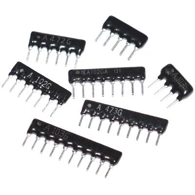 China New Standard Original Exclusion Resistor 9 Pin 9P 20K Pin Row Resistor A203J Foot Pitch2.54mm Multi-row Resistors for sale