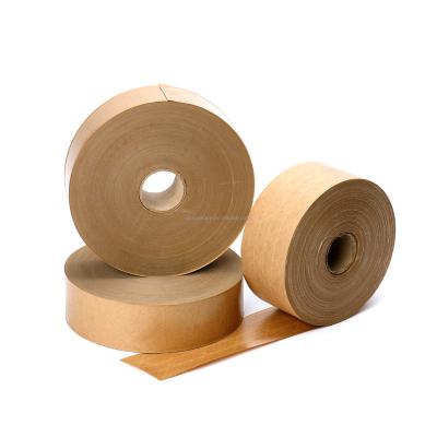 China Cardboard Freon Proof Biodegradable Temper Paper Kraft Visible Tape 100m 200m for sale