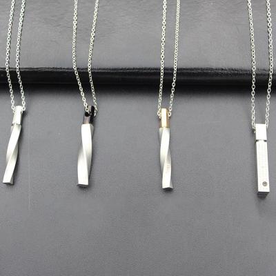 China High Quality Mens Irregular Rotating Cube Stainless Steel Silver Pendant Necklace for sale