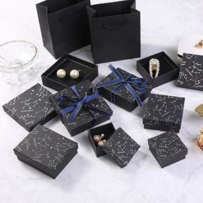 China Romantic Print Black Jewelery Fashion Jewelery Accessories Multi-size Star Packaging Paper Jewelry Box for sale