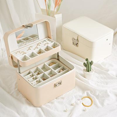 China Multifunctional Multilayer Stylish Modern Rounded Corners Ring And Watch Luxury Jewelry Storage Box for sale