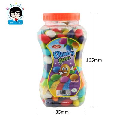 China Halal Olive Ball Shape Bubble Gum in Bottle Jar Fruity Flavor Colorful Bubble Gum for sale