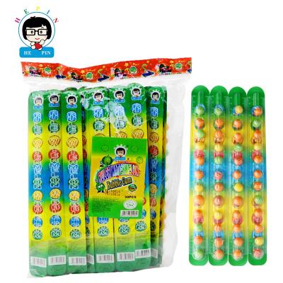 China Fruity Flavor Ruler Shaped Ball Bubble Gum Watermelon Round Bubble Gum For Kids Watermelon for sale