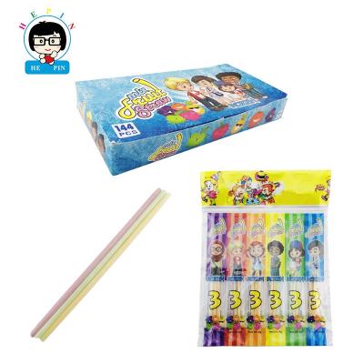 China Hot Sale Cartoon Cc Instant Fruity Stick Candy Orange Strawberry Juice Powder Candy for sale