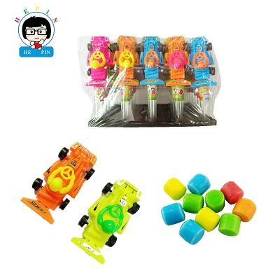 China Mini Racing Car Candy Toys China Plastic Prep Custom Color Compressed Candy For Kids for sale