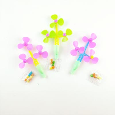 China Cartoon Toys High Quality Windmill Shape Fun Toys Soft Hard Pellet Candy Plastic Candy for sale