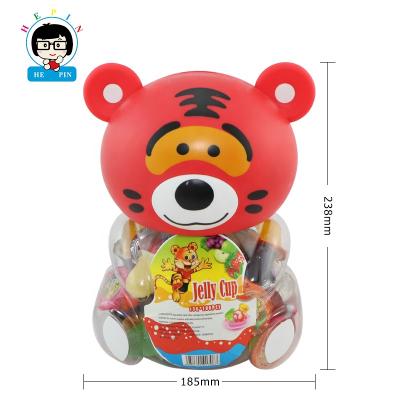 China Normal Cartoon Animal Shaped Jar Assorted Jar Fruity Flavor Mini Pudding Jelly For Kid for sale