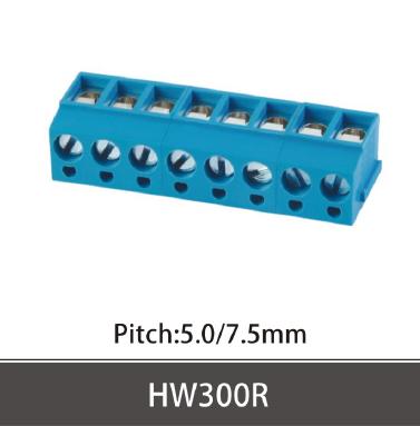 China PCB PA66 Screw Terminal Block HW300R Pitch 5.0 / 7.5mm for sale