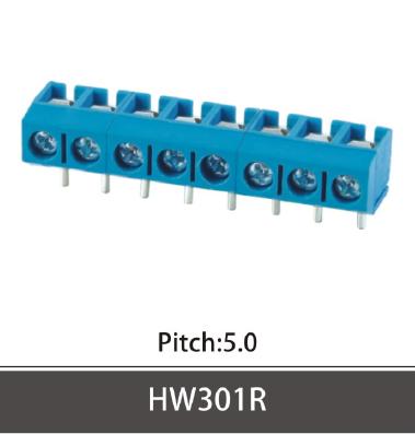 China PA66 PCB Screw Terminal Block HW301R Pitch 5.0mm for sale