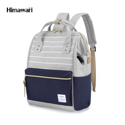 China With USB stripe navy water resistant rucksack backpack bag for sale