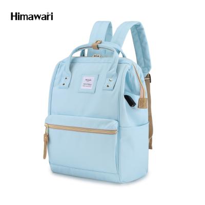 China With USB light blue polyester fabric backpack bag mochila for sale