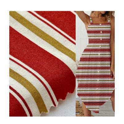 China Double faced hitarget fabric 100% cotton tela printed striped yarn dyed fabric for shirt/dress for sale