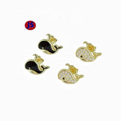 China TRENDY Whale Earrings With Saudi Zircon Style Jewelry Ladies Party AAA Trendy Stud Earrings for sale