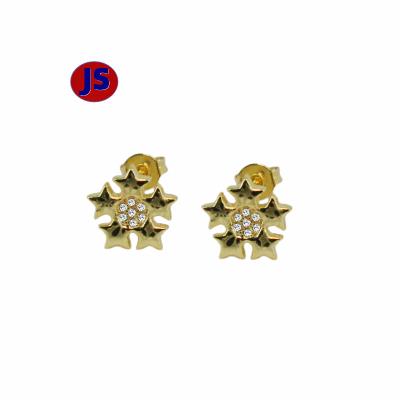 China TRENDY Star Stud Earrings 2023 14K Color Women Brass Material Electroplating Earrings for sale