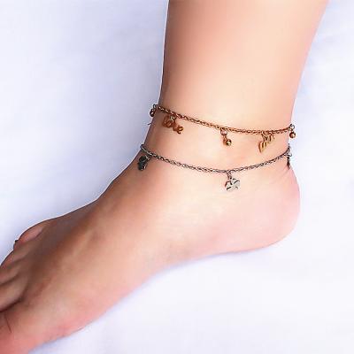 China Gold plated stainless steel ladies casual/sporty butterfly ankletStainless steel anklet fashion stainless steel jewelry for sale