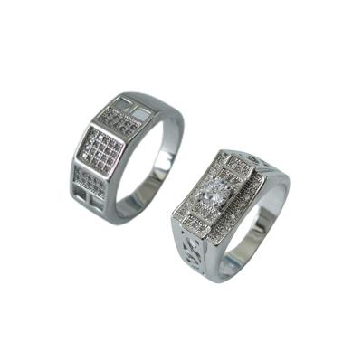 China Wholesale BLACK Vermiculite Hiphop Fashion Male and Female Rings RHODIUM Ring for sale