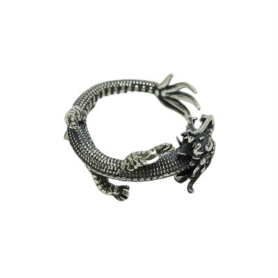 China Wholesale Vintage S925 Dragon Sterling Silver Open Adjustable Ring Men's Punk Ring for sale