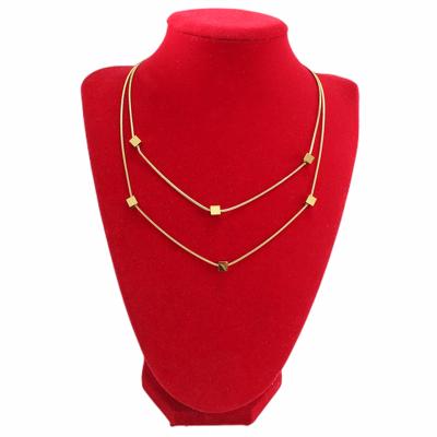 China Wholesale Stainless Steel Women's Stainless Steel Pendant Necklace Punk Square Snake Necklace for sale