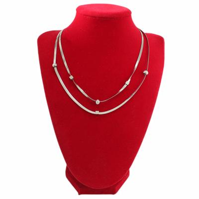 China Wholesale Flat Square Necklace Stainless Steel Dangling Women's Punk Necklace for sale