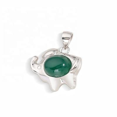 China FASHIONABLE 925 Natural Silver Pendant Necklace 8mm*10mm Bracket Pig Chalcedony Pendant Necklace for sale