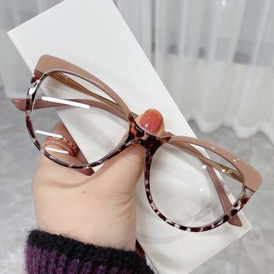 China Custom Blue Light Blocking Optical Frame Fashion Women Cat Eye TR90 Logo Glasses Glass Gafas Anti Reading Glasses for sale