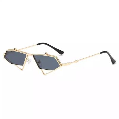 China For Trendy Women punks 2022 personality cat eye sunglasses ladies hot metal flip sun glasses fashion reading glass new for sale