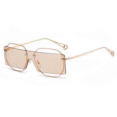 China 2022 Small Glasses Reading Glasses Personality Irregular Frame Shape Men's Design Metal Sunglasses Women Sun Glasses for sale