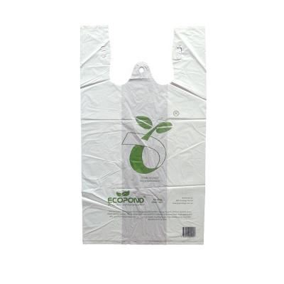 China Medicine T-shirt Bags On Roll 100% Compostable Biodegradable Beverage Medical Items Certificated T-shirt Plastic Biobags On Roll for sale