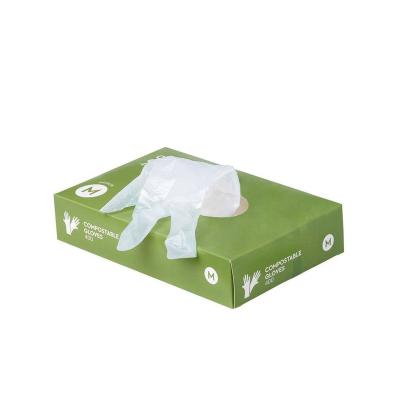 China Grosery High Quality Compostable Clear Plastic Gloves Household Compostable Biodegradable Gloves for sale