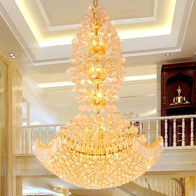 China European Modern Luxury Large Ceiling Lamps Crystal Chandelier Living Room LED Penthouse Apartment Villa Pendant Lamp for sale