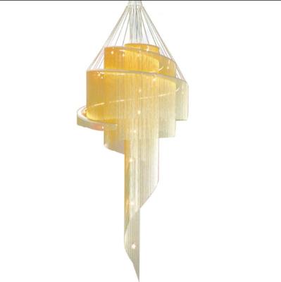 China Large living room villa chandelier exhibition hall hotel hotel post modern acorn project aluminum pendant lamp for stairs for sale