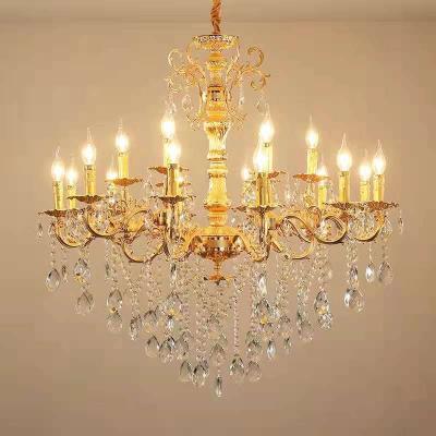 China European Style European Glass and Crystal Chandeliers Pendant Lights Luxury Vintage Hanging Lights for Living Room Bedroom Foyer for sale